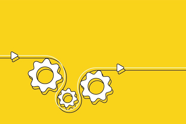 Three gear cog cogwheels demonstrate business process