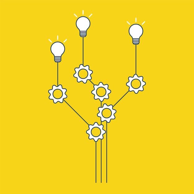 Three gear cog cogwheels demonstrate business process