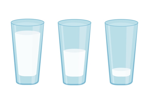 three glasses of milk