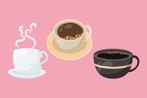 Three good morning coffee cups