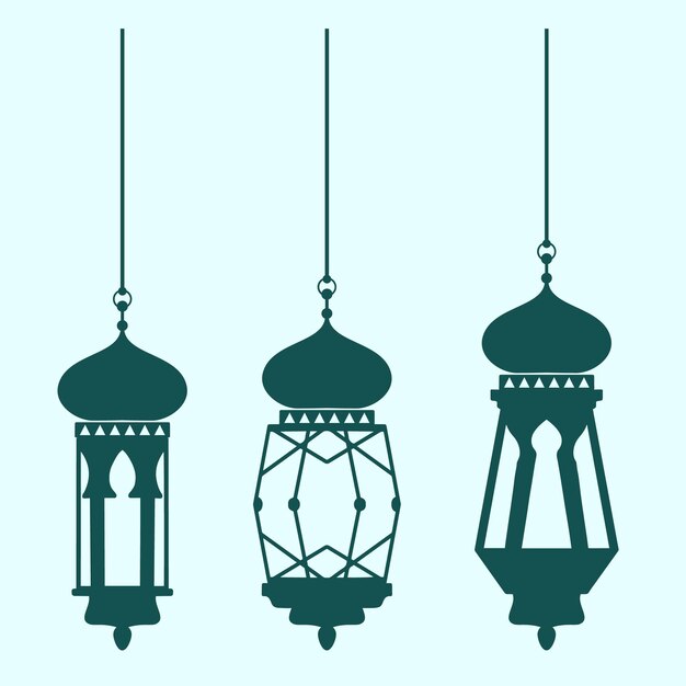 Three Green Islamic Chandelier Mubarak Collection