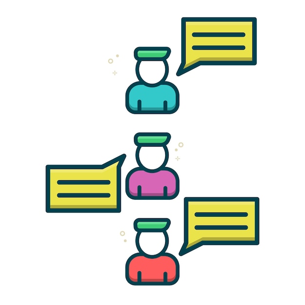 Three interlocutors chat icon vector illustration eps 10