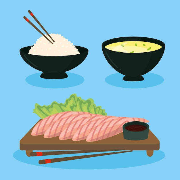 Three japanese foods