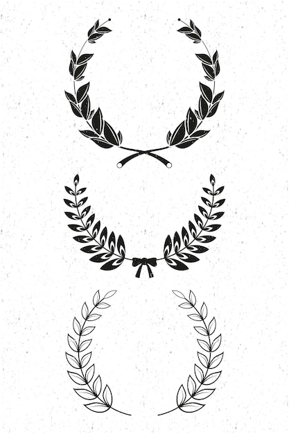 Vector three laurel wreaths set