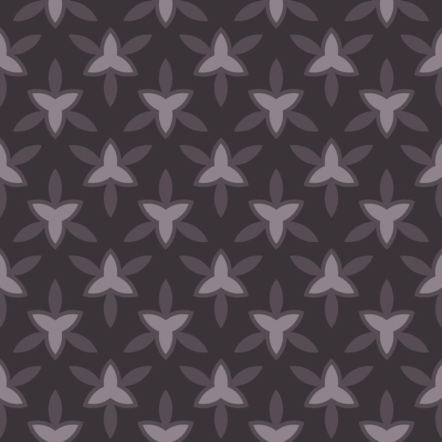 Three leaves seamless pattern