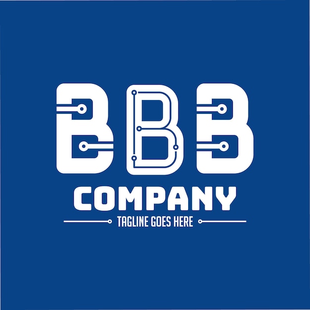 Three letter b logo themed technology and modern