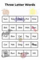 Vector three letter words worksheet