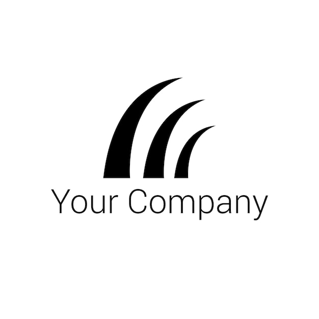 three line of logo template design for company business
