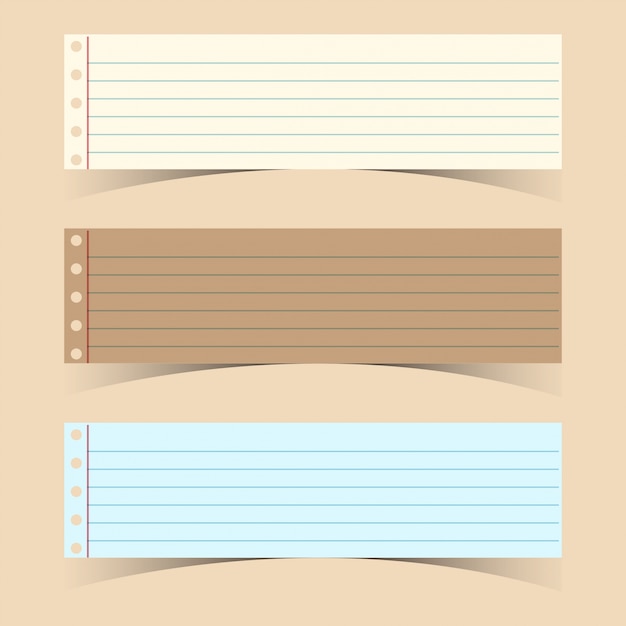 Three line papers on pink background