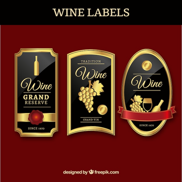 Three luxury wine labels