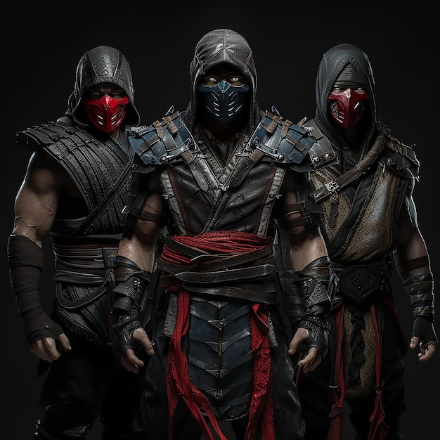 Three main ninja characters of mortal kombat x