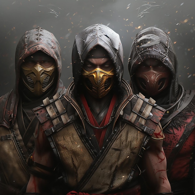 Three main ninja characters of mortal kombat x