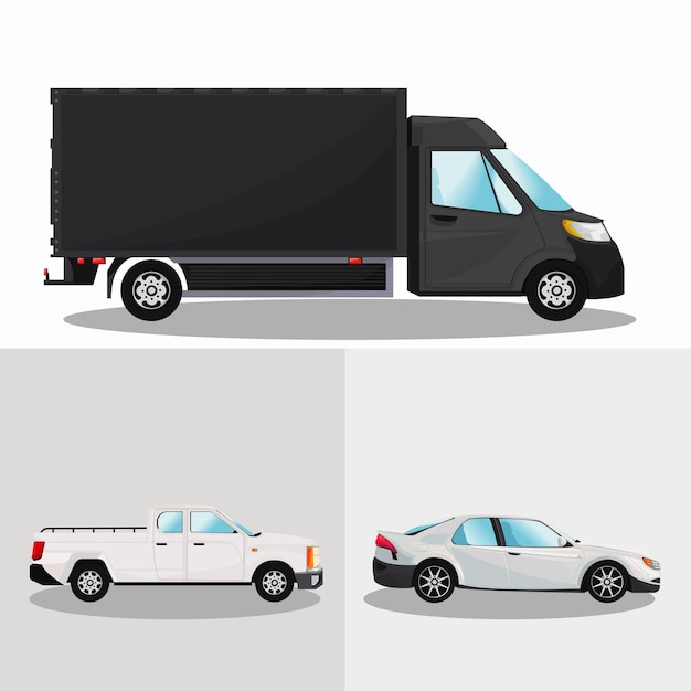 Vector three mockup cars