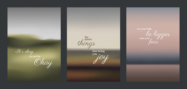 Vector three motivational posters with quotes inspirational quotes encouraging words for positivity and motivation uplifting and positive messages aesthetic inspirational quote poster template vectors