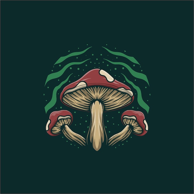 Three mushroom vector illustration