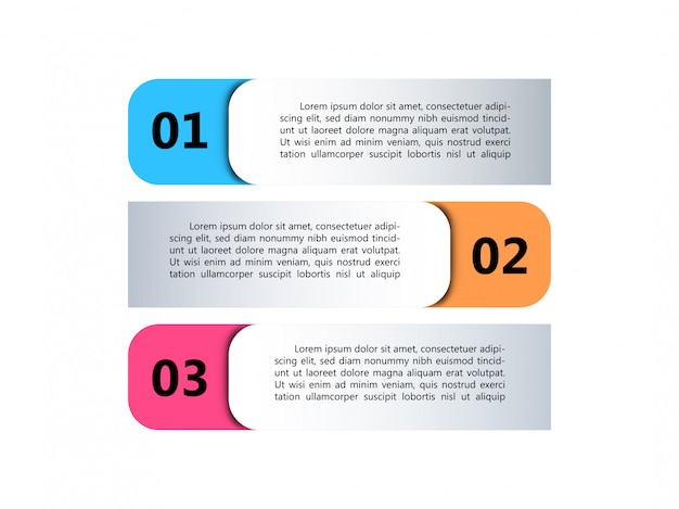 Three options infographics elements