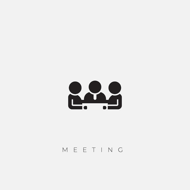 Three people team meeting icon