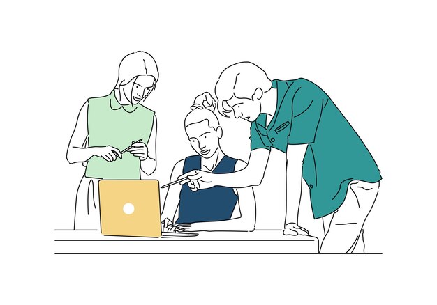 Three people work together to get the job done