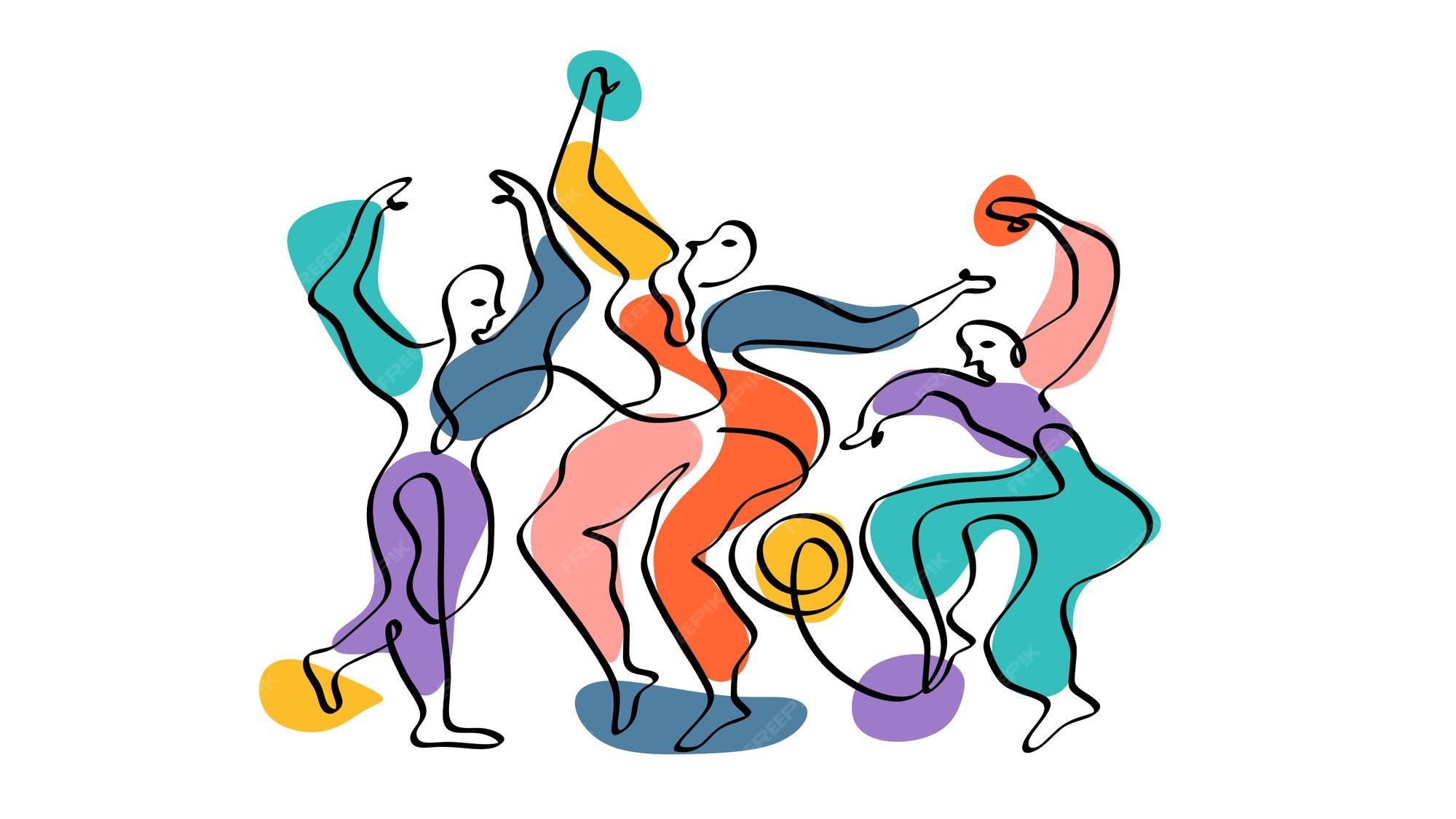 One continuous single line drawing of dancing people picasso. 20120673 Vector  Art at Vecteezy