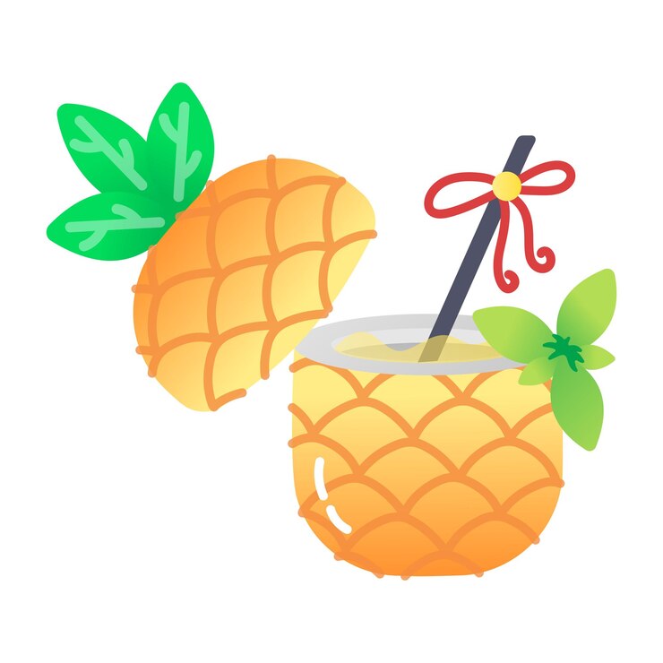 Vector 중앙에 과 을 가진 세 개의 파인애플