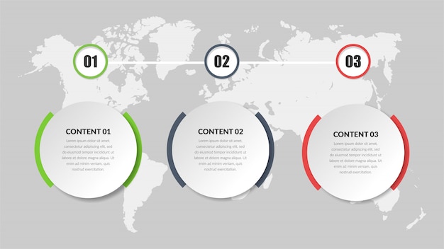 Three point business infographic element  design