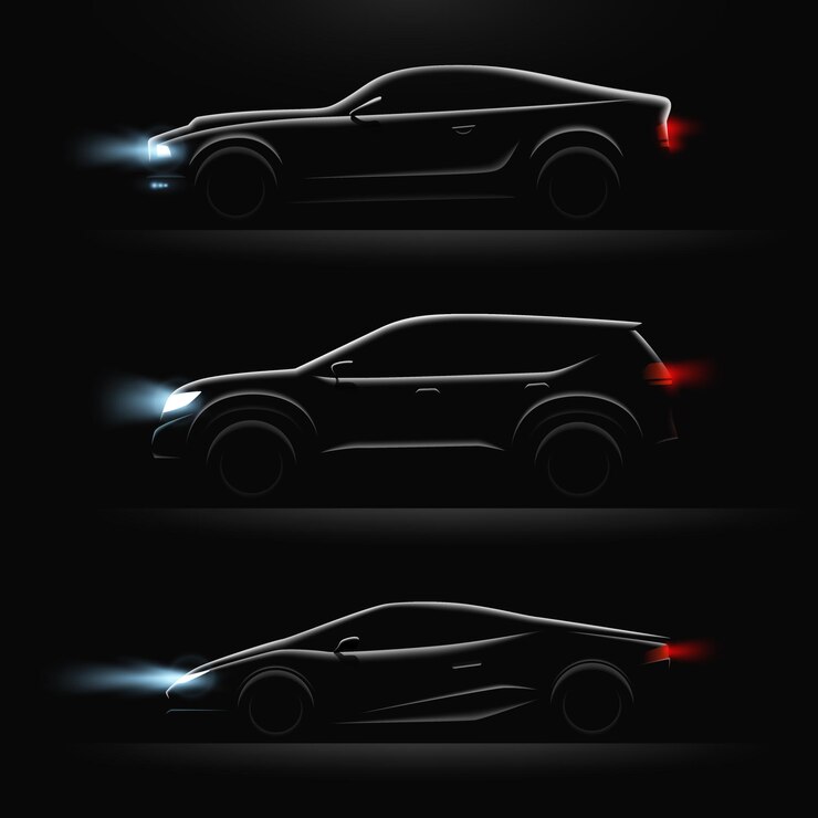 Вектор три реалистичных автомобильного профиля