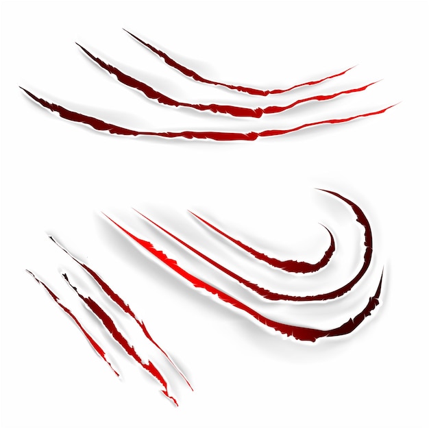 three red and white bloody bloody drawings of a red and white tiger