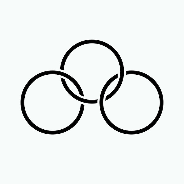 Three Rings Icon Interconnection Symbol Vector