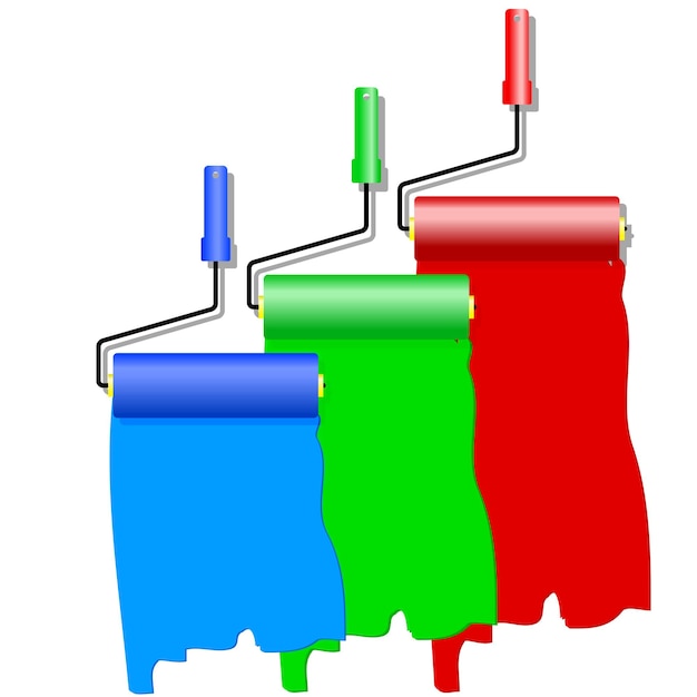 Вектор Три валика для покраски