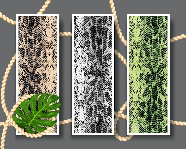 Vector three shameless snake skin pattern texture