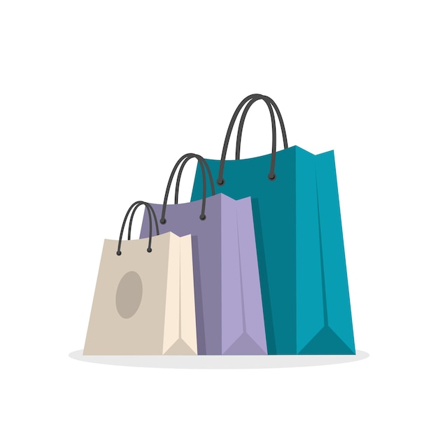 Three shopping bags illustration