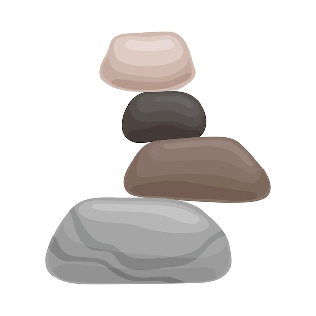 Vector three small stones lie on the big one vector illustration on white background