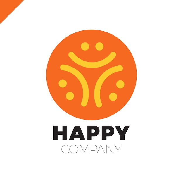 Logo di tre sorrisi persone - icona della comunità felice