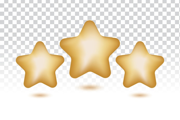 Three Star With Golden Effect Vector