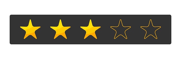 Vector three stars rating button