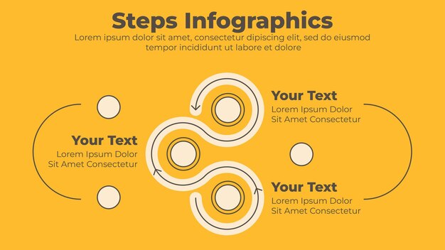 Modello di presentazione aziendale infografica con cerchio a tre passaggi