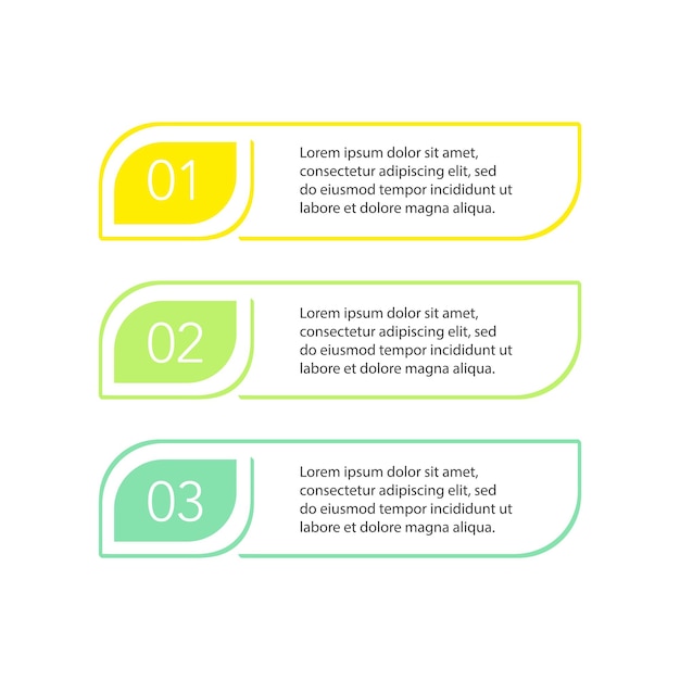 Три шага инфографики элементы красочные сроки подписки планы Три варианта дизайна