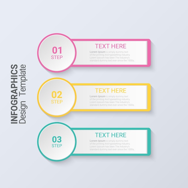 Three steps infographics 3d Modern business template