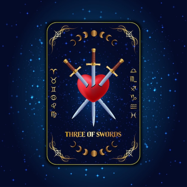 Three of swords tarot card