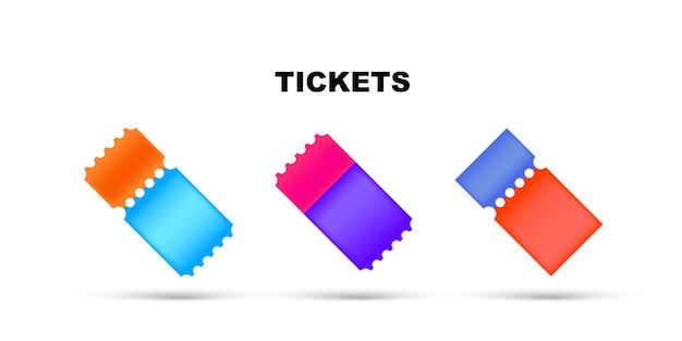 Three tickets over white color illustration