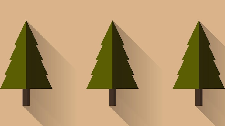 Vector three trees wallpaper