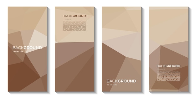 Three vertical brochures with a brown triangle on the top.