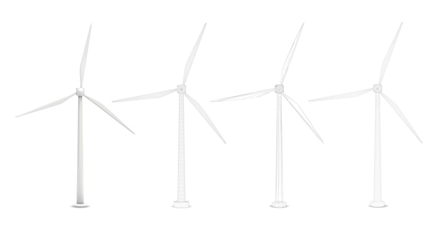 Three wind turbines