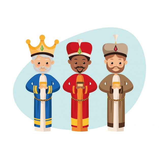 Vector three wise men icon over isolated and flat background