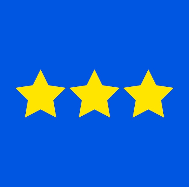 Three yellow stars on blue background