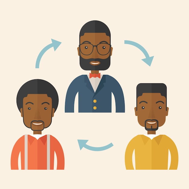 Vector three young african gentlemen.