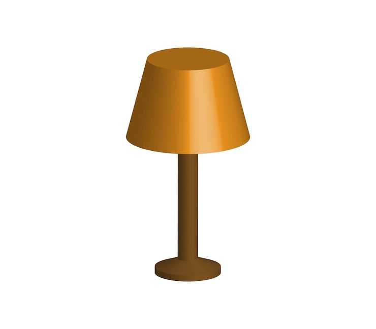 Vector threedimensional bedside lamp