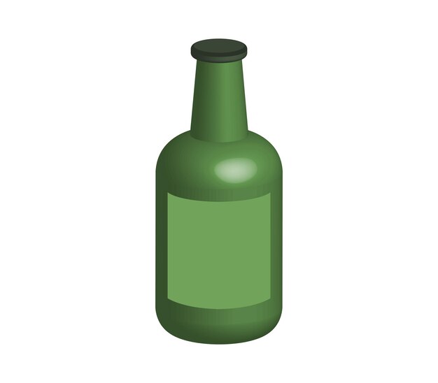 Vector threedimensional beer bottle