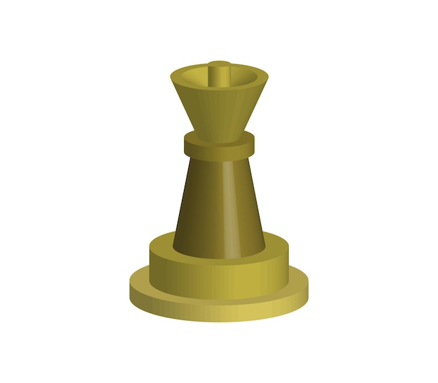 Vector threedimensional chess pawn