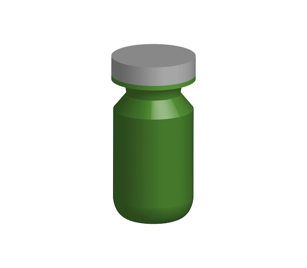 Threedimensional green juice bottle